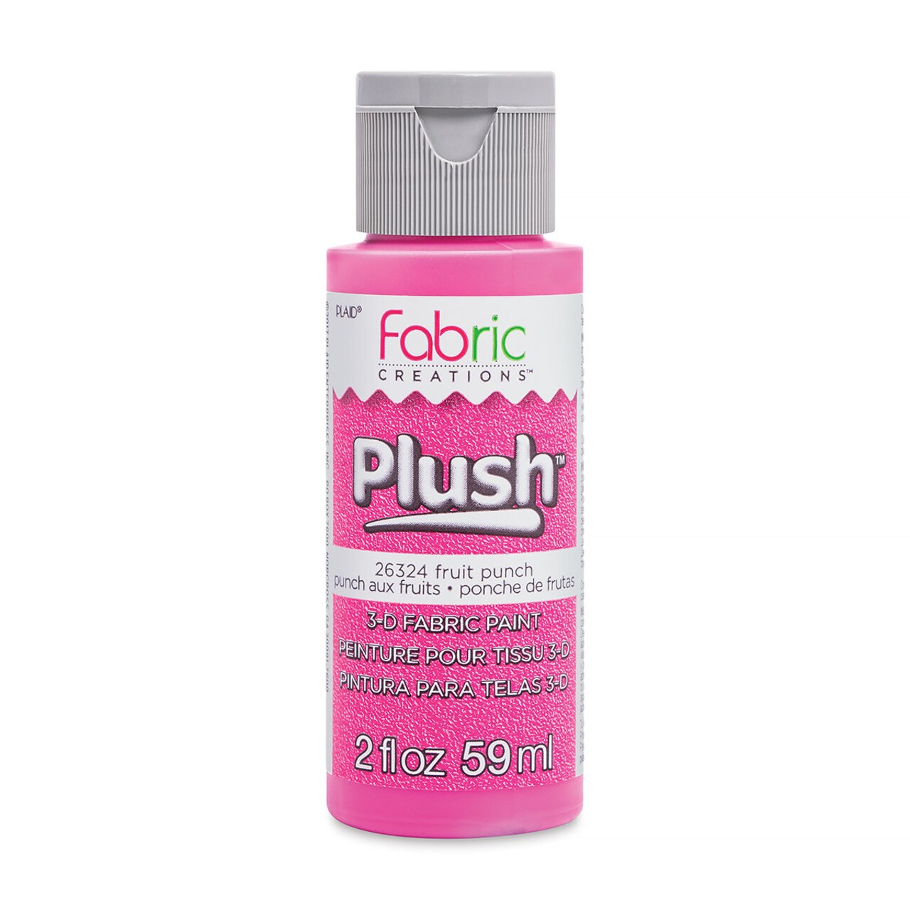 Plaid Fabric Creations Plush 3-D Fabric Paint - Fruit Punch, 2 oz
